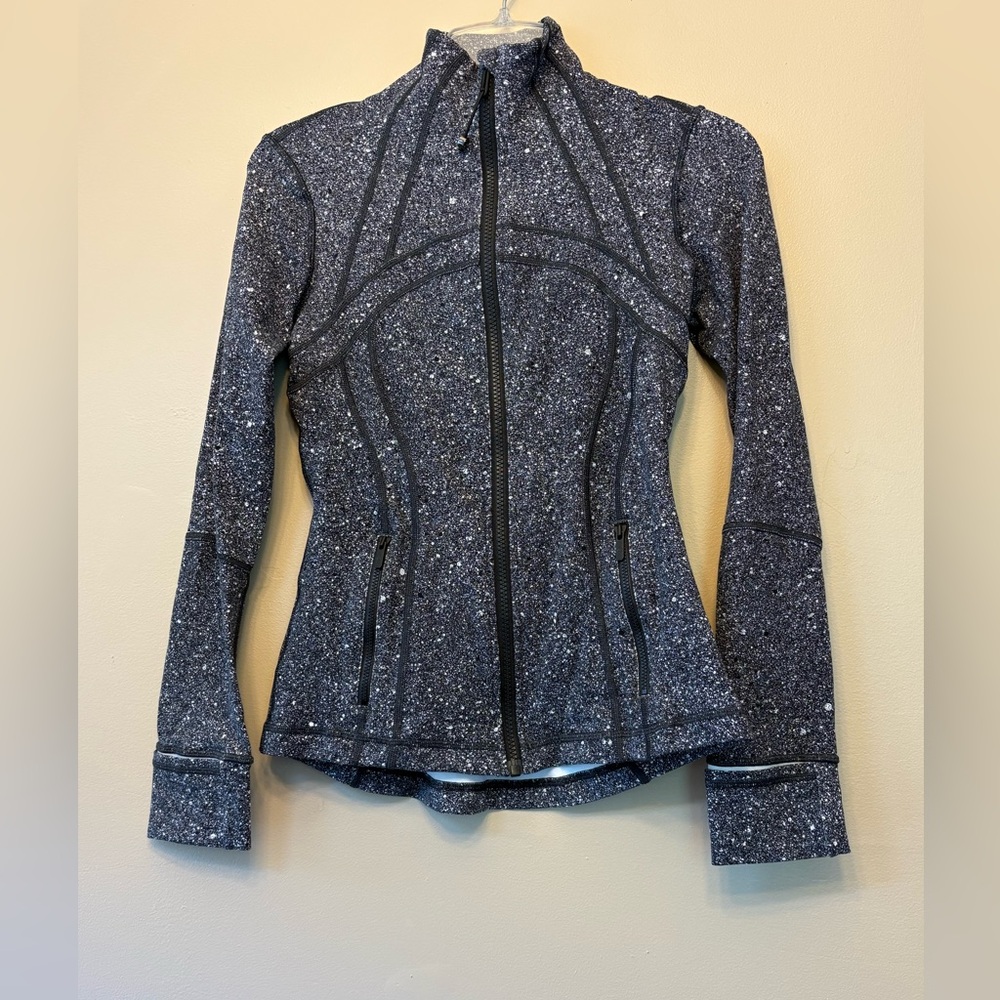 Lululemon Luminesce Splatter Define Jacket Black & White Speckled Zip Up Size 4